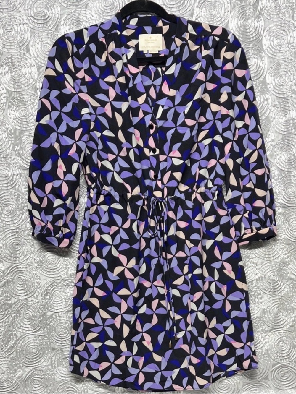 Silk Kate Spade Multicolor Long Sleeve Mini Dress